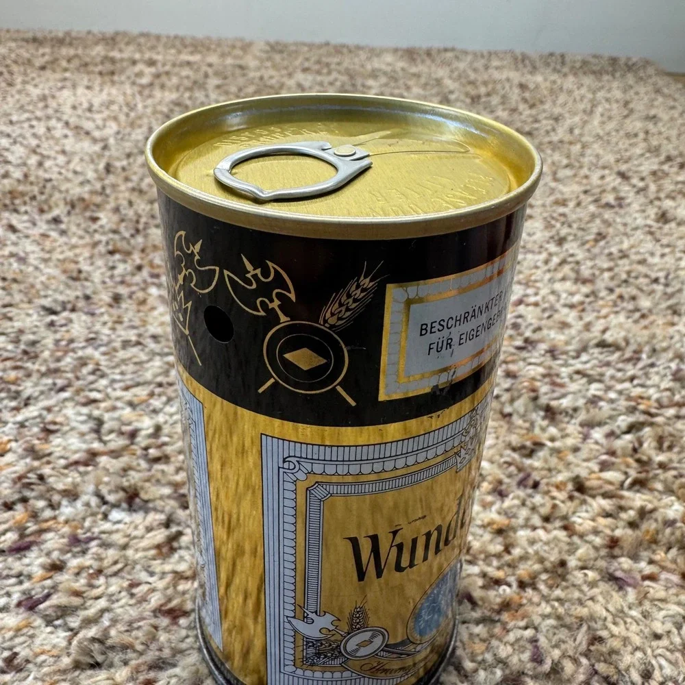 Vintage Wunderbar European Style Pilsner Beer Supreme 12oz Pull Tab‎ Can Gold